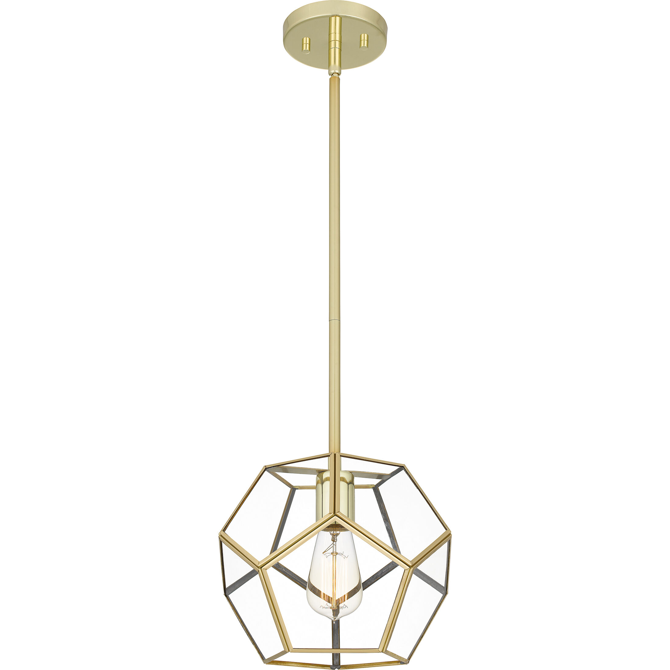 Quoizel Kinslee 1 Light 9.5 inch Polished Brass Mini Pendant Ceiling Light QPP5593B - Open Box