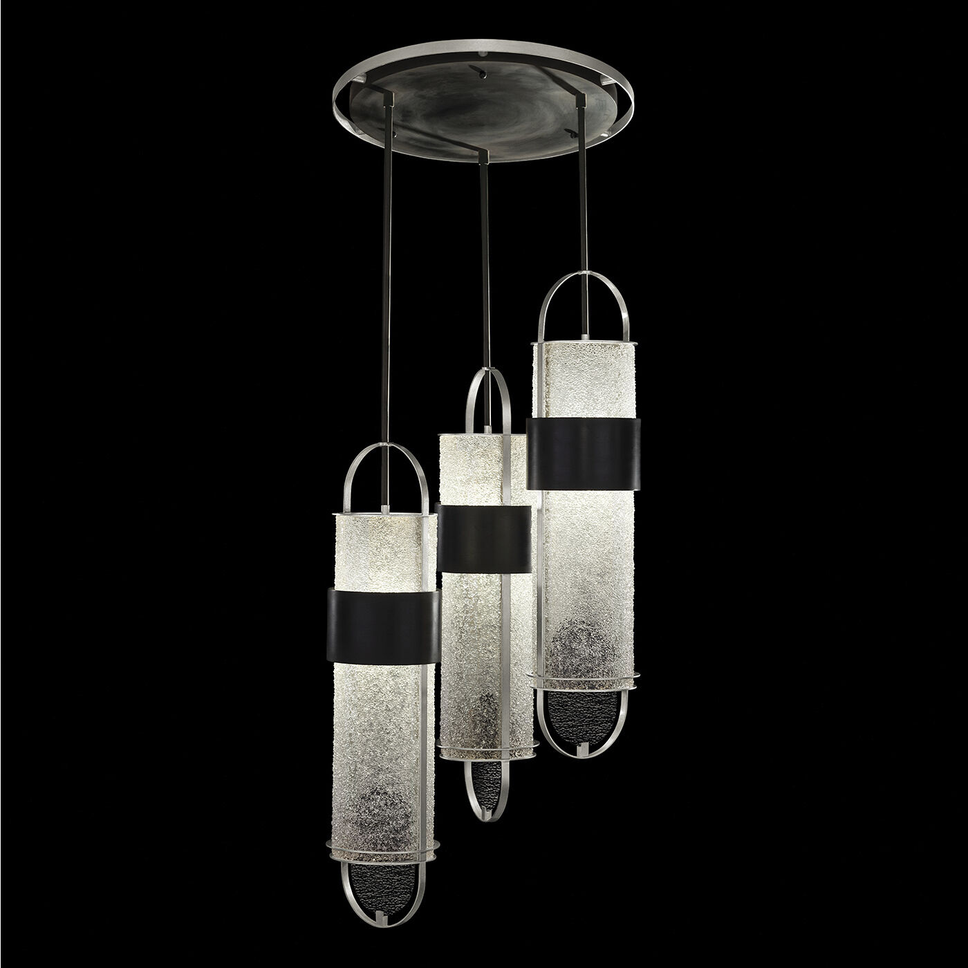 Bond LED 23.5 inch Black and Silver Pendant Ceiling Light