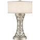 Allegretto 32 inch 150.00 watt Silver Table Lamp Portable Light in White Textured Linen