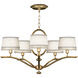 Allegretto 5 Light 29 inch Gold Chandelier Ceiling Light in White Textured Linen