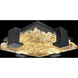 Terra 4 Light 16.75 inch Black Flush Mount Ceiling Light in Antique Gold Leaf Studio Glass