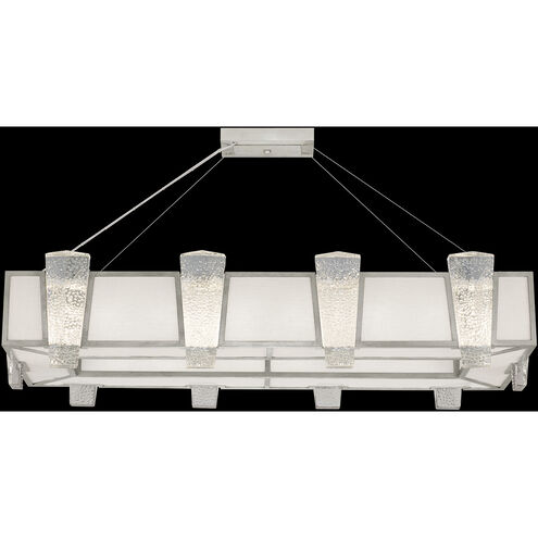 Crownstone 16 Light 52 inch Silver Pendant Ceiling Light in White Textured Linen