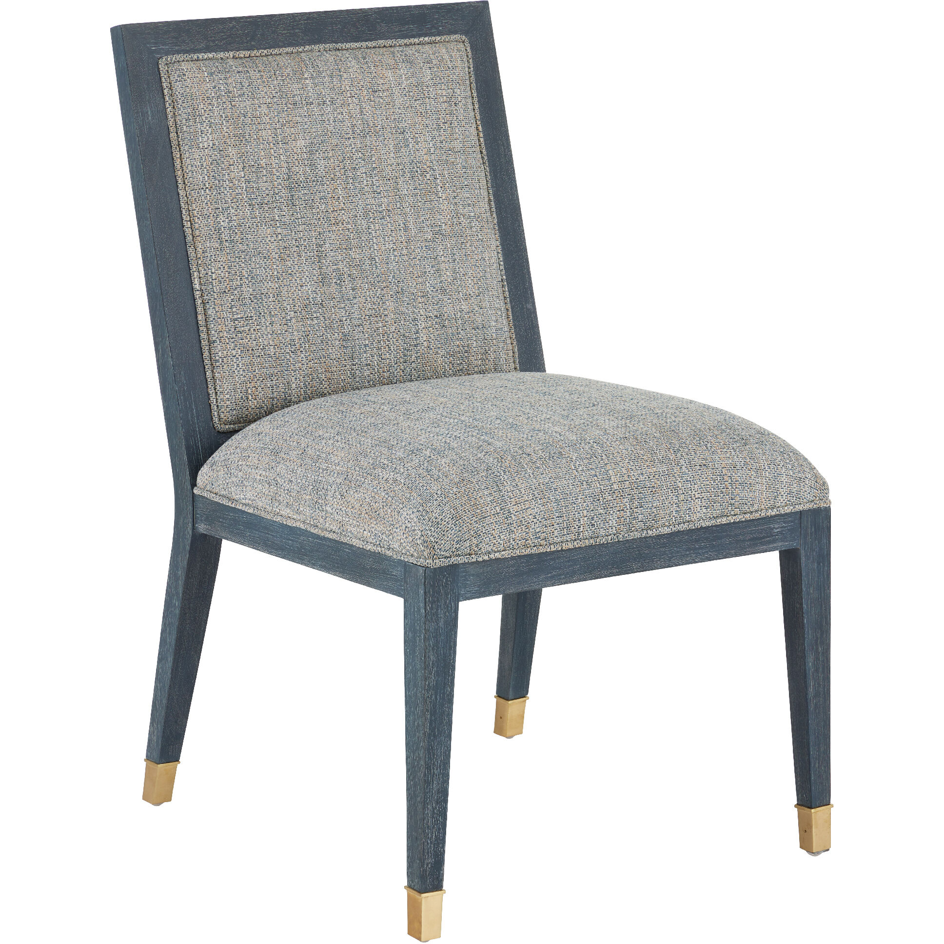 Santos Vintage Navy/Performance Barrett Dusk/Satin Brass Side Chair
