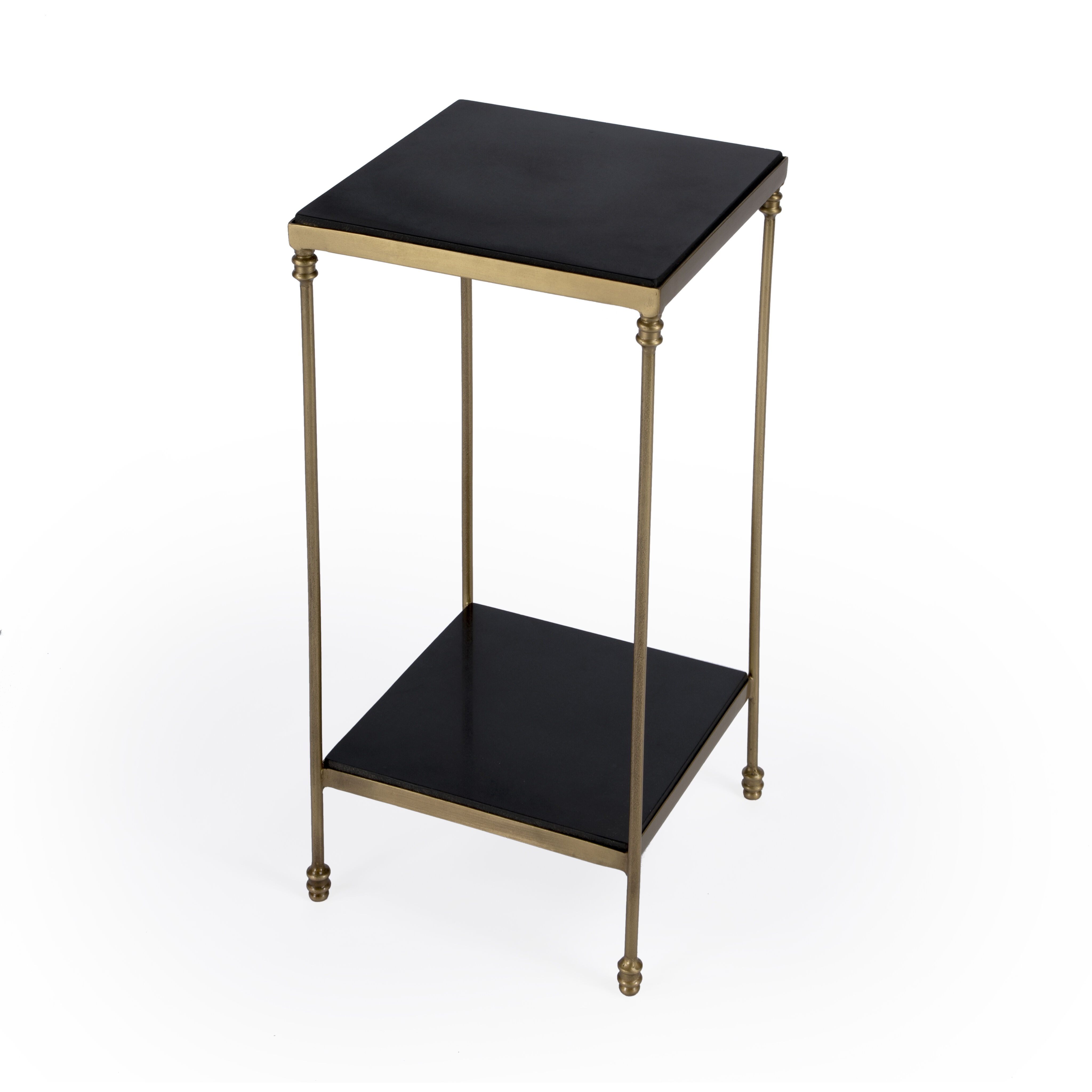 Imogen Iron and Granite Side Table in Black