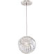Nest Drop Light Ceiling Light in Silver, Smokey Quartz Studio Glass