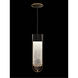 Bond LED 6 inch Black/Gold Pendant Ceiling Light in Diamond Blanket Studio Glass