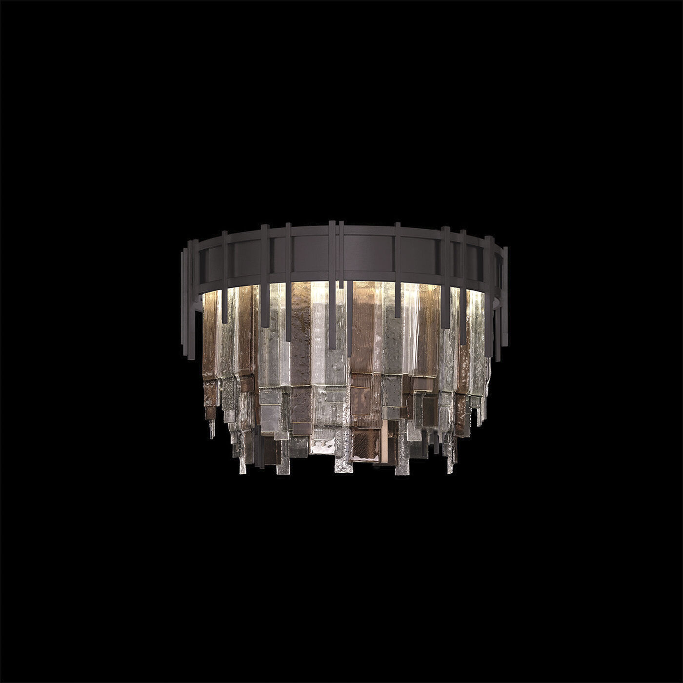 Arpeggio 10 Light 20.5 inch Black Flush Mount Ceiling Light