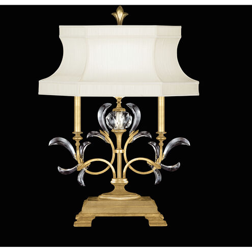Beveled Arcs 34 inch 60 watt Gold Table Lamp Portable Light in Gold Leaf