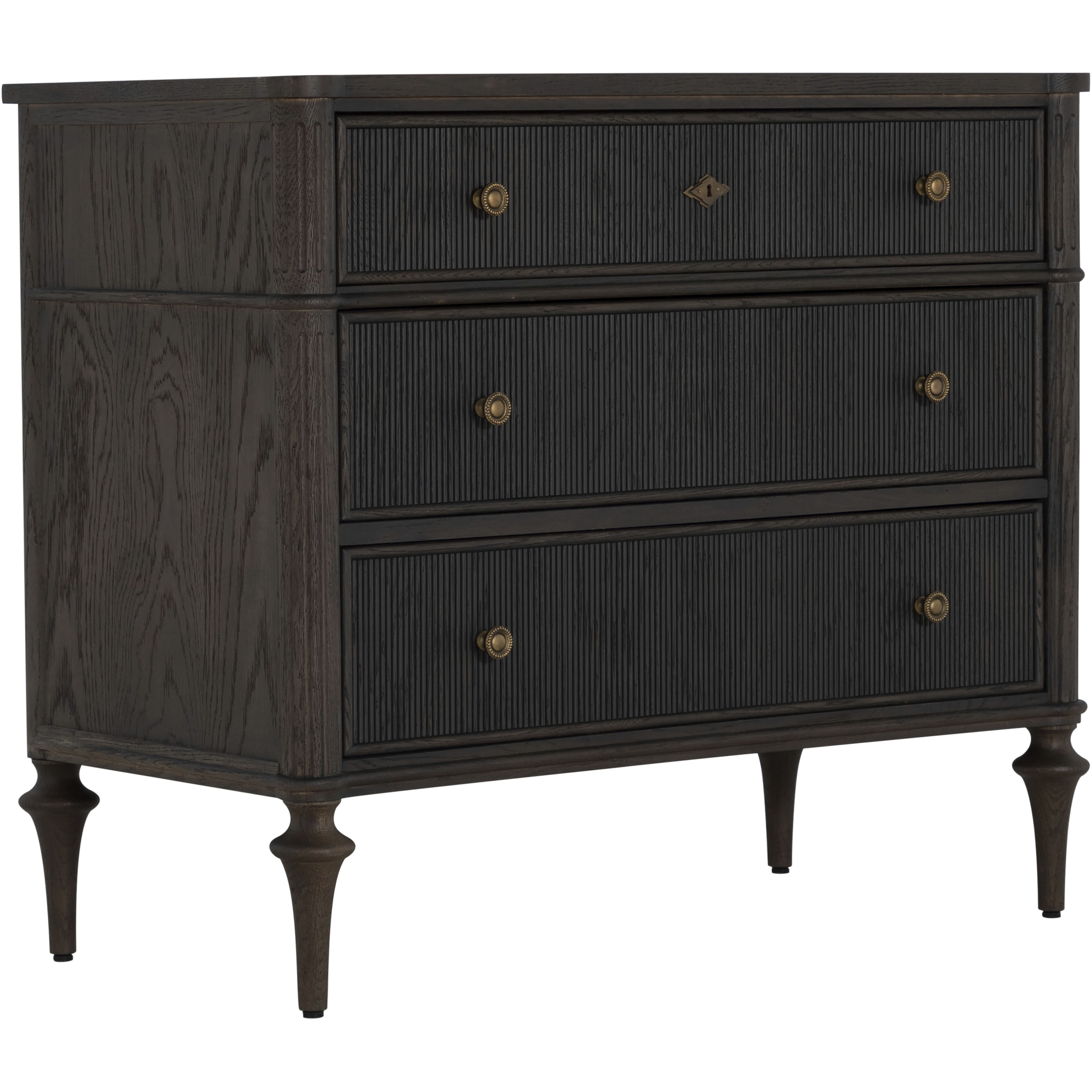 Andrea Dark Stained Oak / Antique Brass / Brown Stained Oak Chest