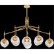 Nest 8 Light 52 inch Gold Pendant Ceiling Light in Amber Studio Glass