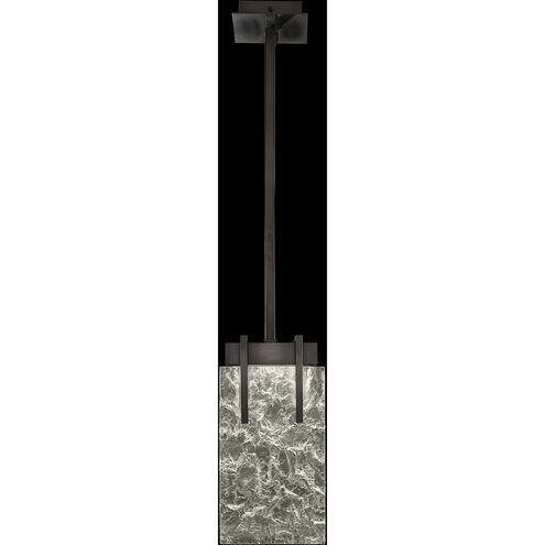 Terra LED 7.75 inch Black Pendant Ceiling Light in Clear Studio Glass