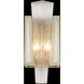 Crownstone Wall Sconce Wall Light in Gold, White Textured Linen