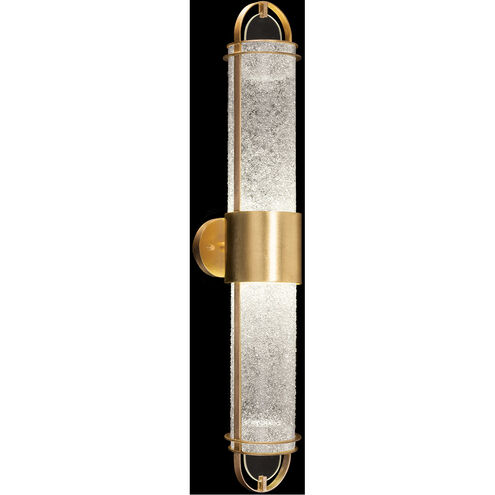 Bond LED 6 inch Gold Sconce Wall Light in Diamond Blanket Studio Glass