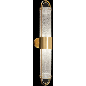 Bond LED 6 inch Gold Sconce Wall Light in Diamond Blanket Studio Glass