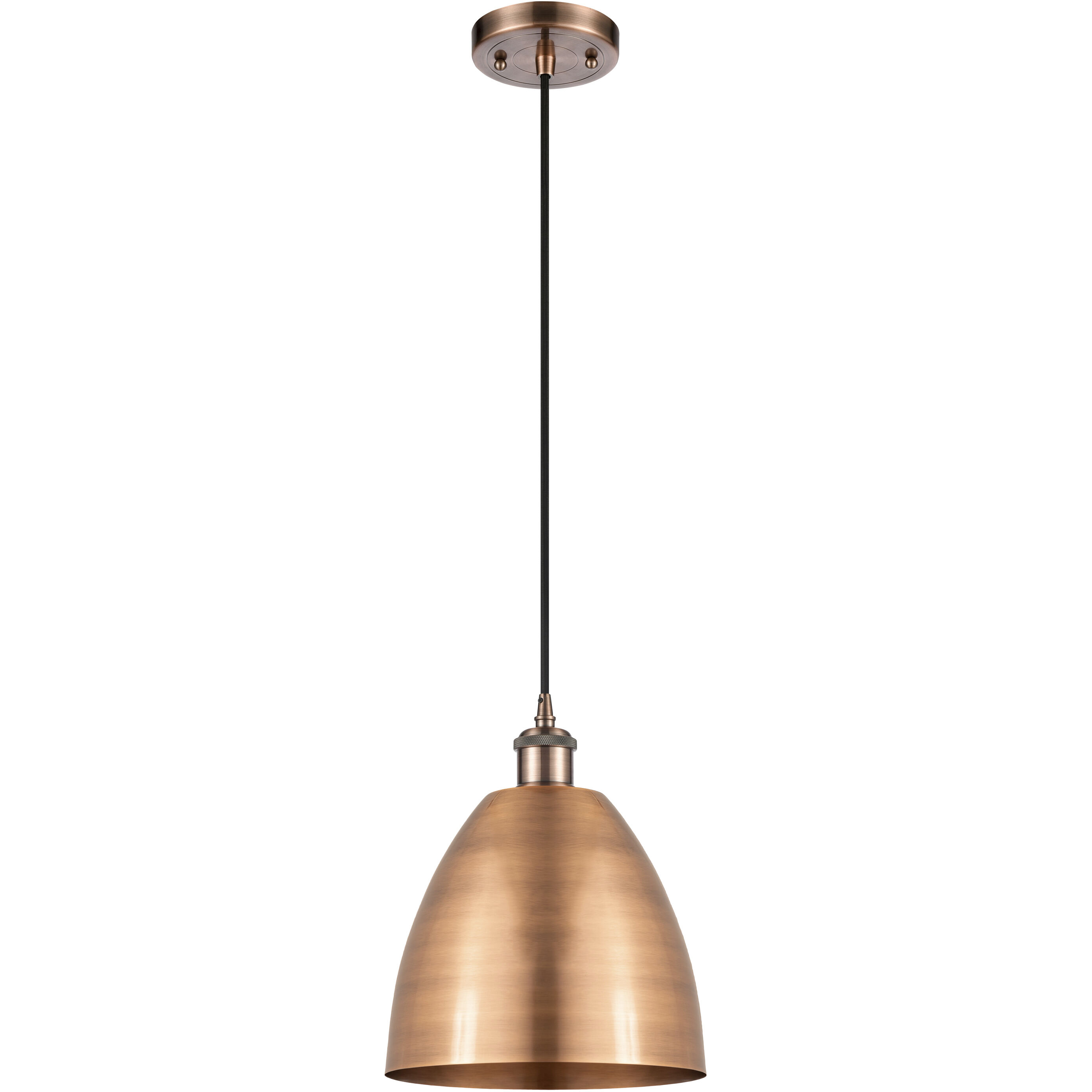 Ballston Dome LED 9 inch Antique Copper Mini Pendant Ceiling Light
