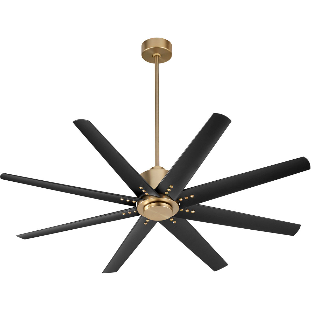 Fleet 56 inch Aged Brass with Matte Black Blades Ceiling Fan