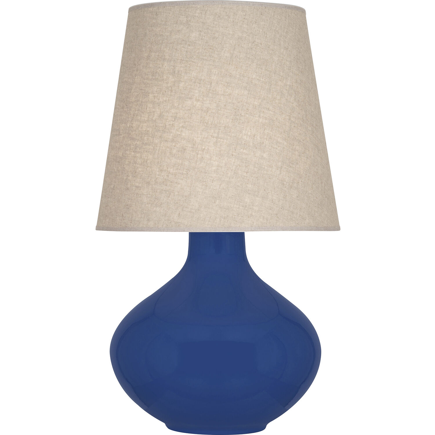June 30.75 inch 150 watt Cobalt Glaze Table Lamp Portable Light in Buff Linen