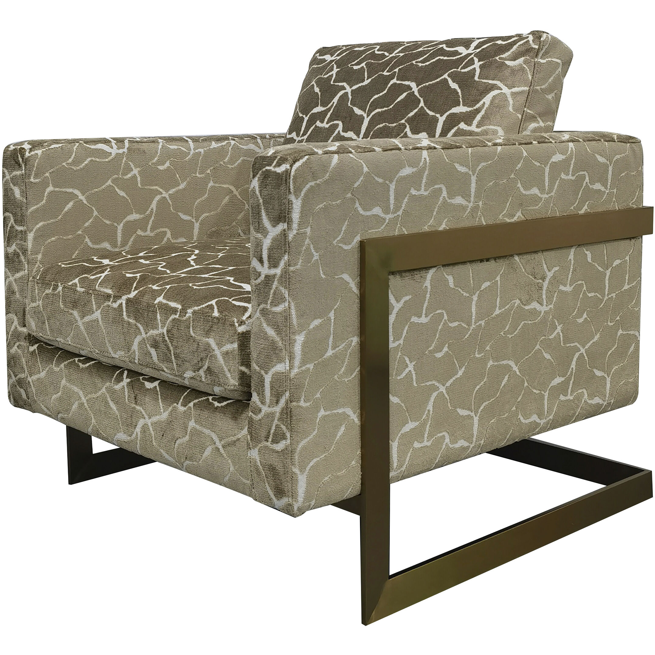 Finch Beige and Brass Accent Chair