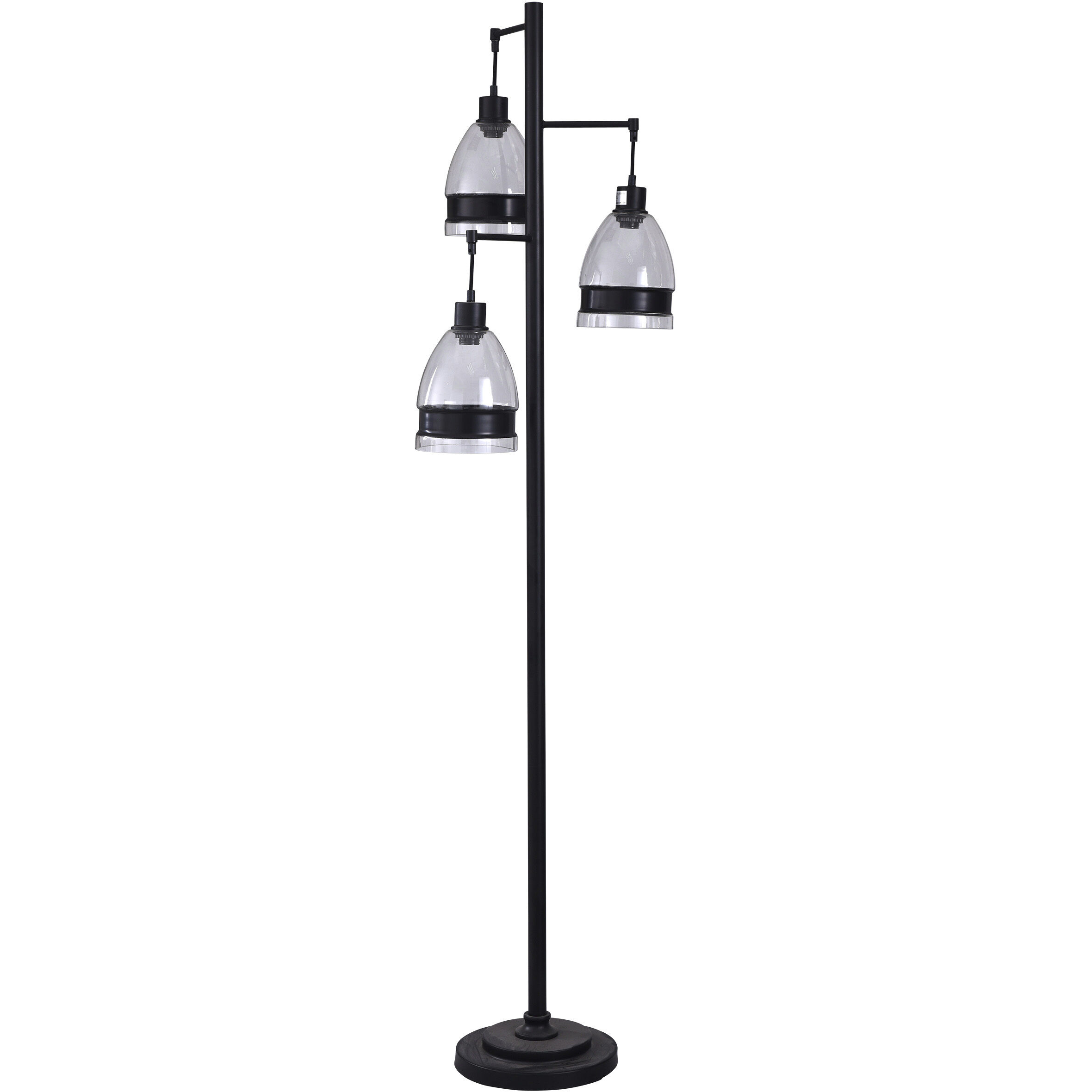 Black 72 inch 40 watt Black and Clear Floor Lamp Portable Light