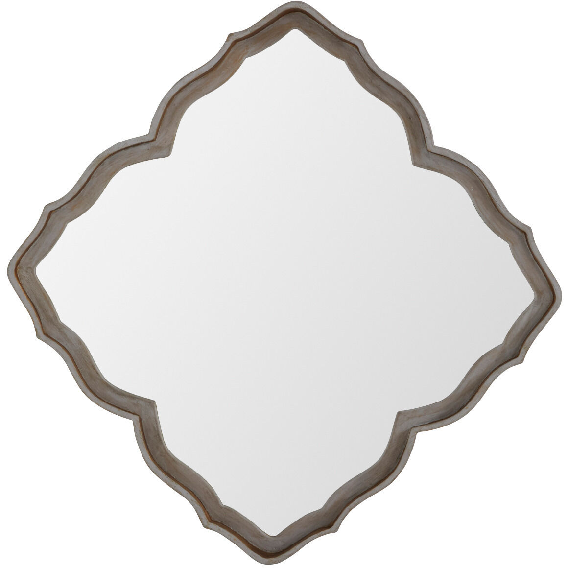 Adriana 29.25 X 29.25 inch Cerused White / Gilded Gold Mirror