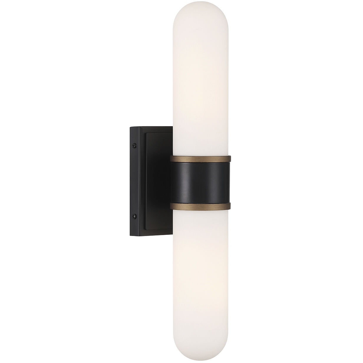 Capsule Wall Sconce Wall Light in Matte Black and Textured Gold