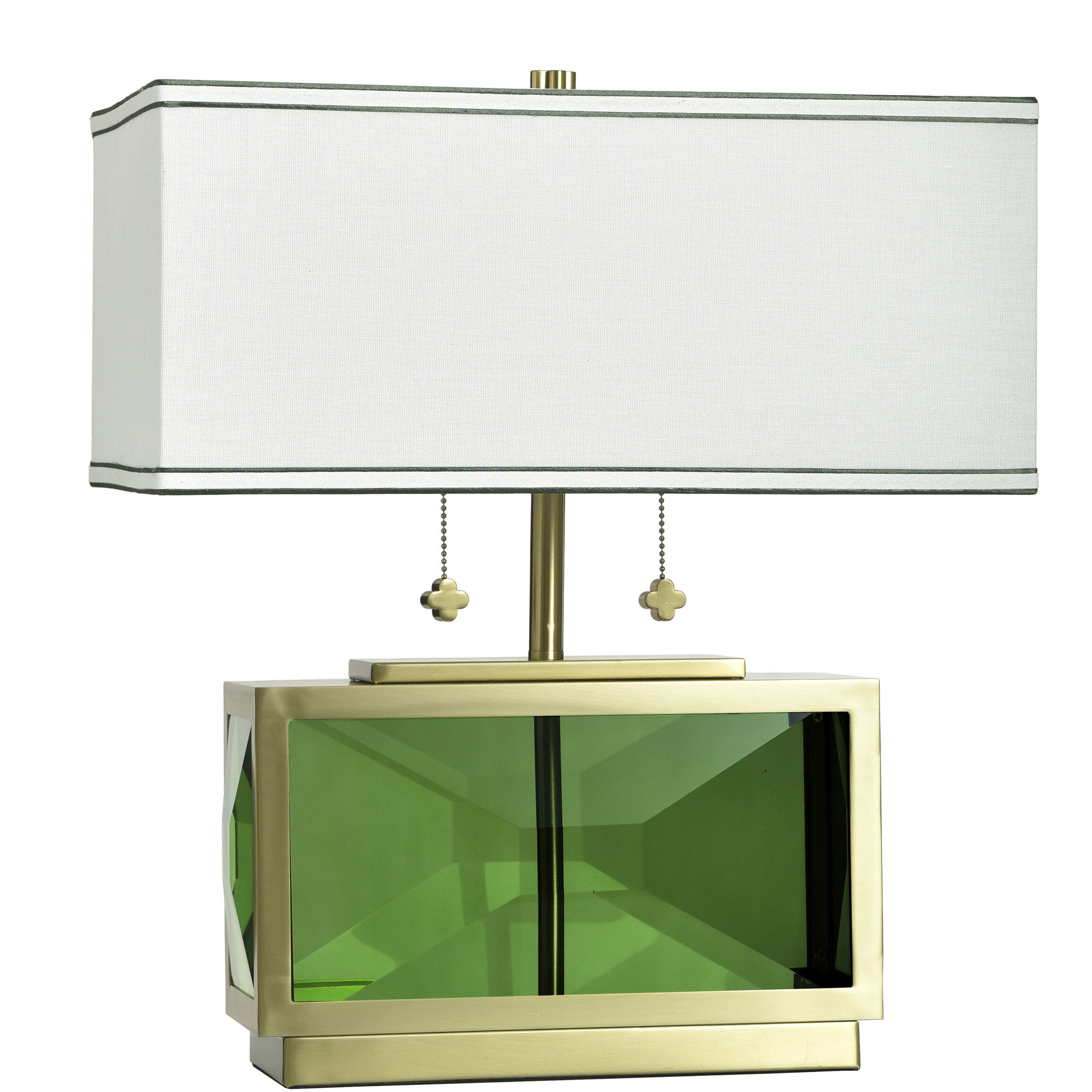 Celeste 21 inch 60 watt Polished Brass and Green Table Lamp Portable Light