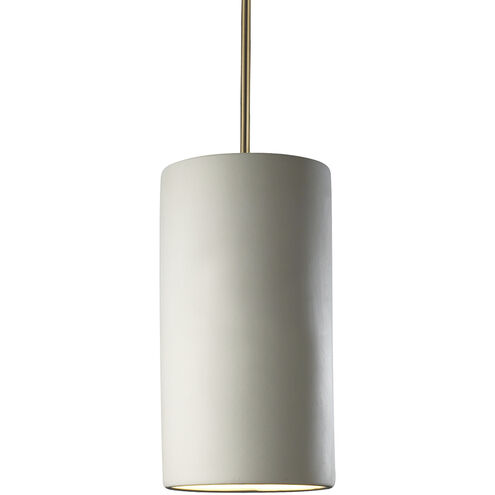 Radiance Collection LED 7 inch Gloss Black and Matte White with Dark Bronze Pendant Ceiling Light