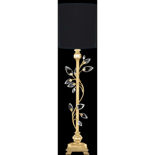 Crystal Laurel 37 inch Gold Leaf Console Lamp Portable Light in Black Fabric