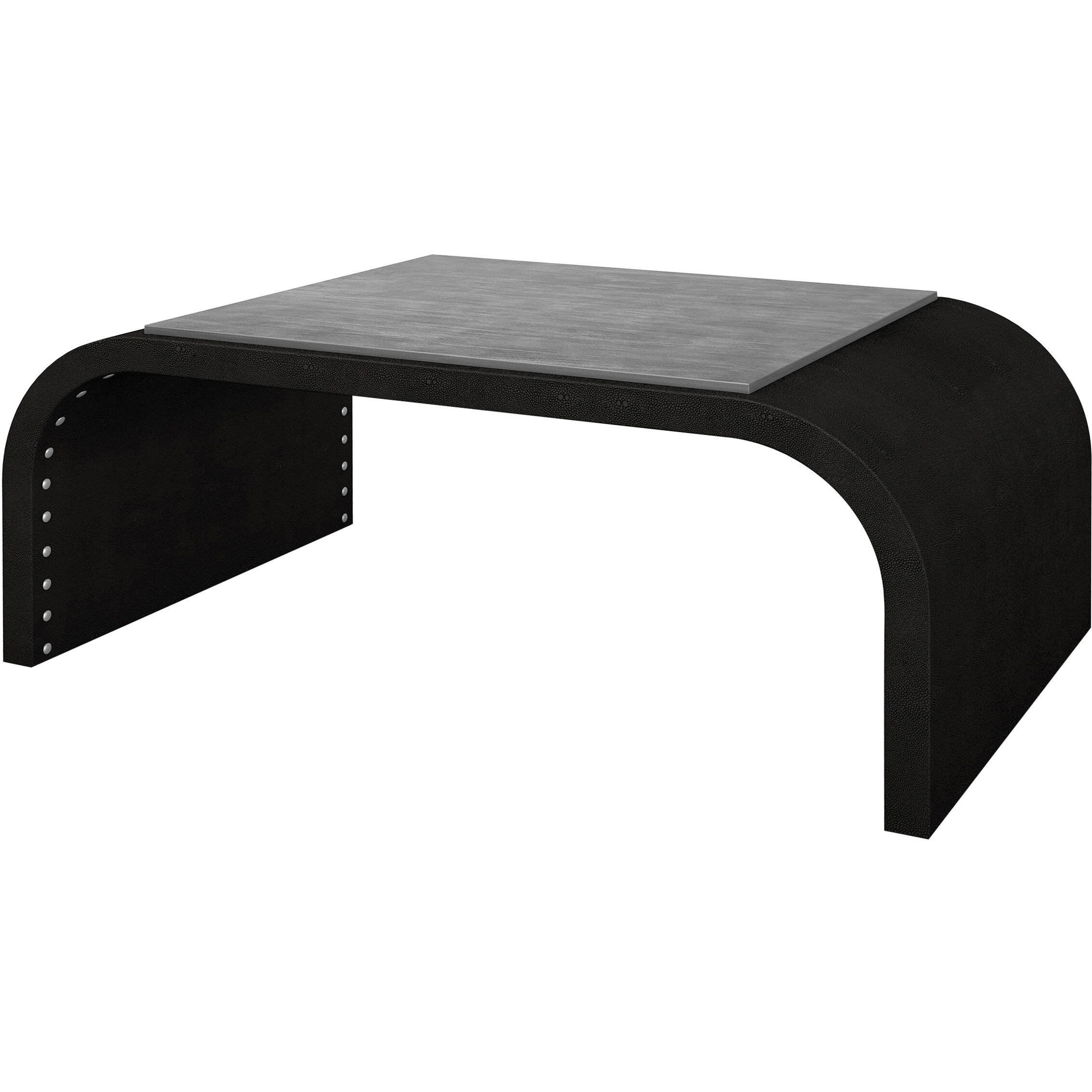 Anna 48 X 26 inch Black Waterfall Shagreen and Driftwood Gray Washed Top Coffee Table