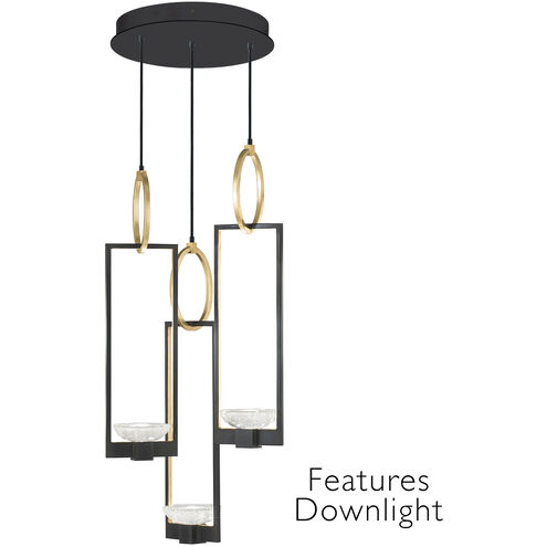 Delphi LED 18.75 inch Black Pendant Ceiling Light in Down