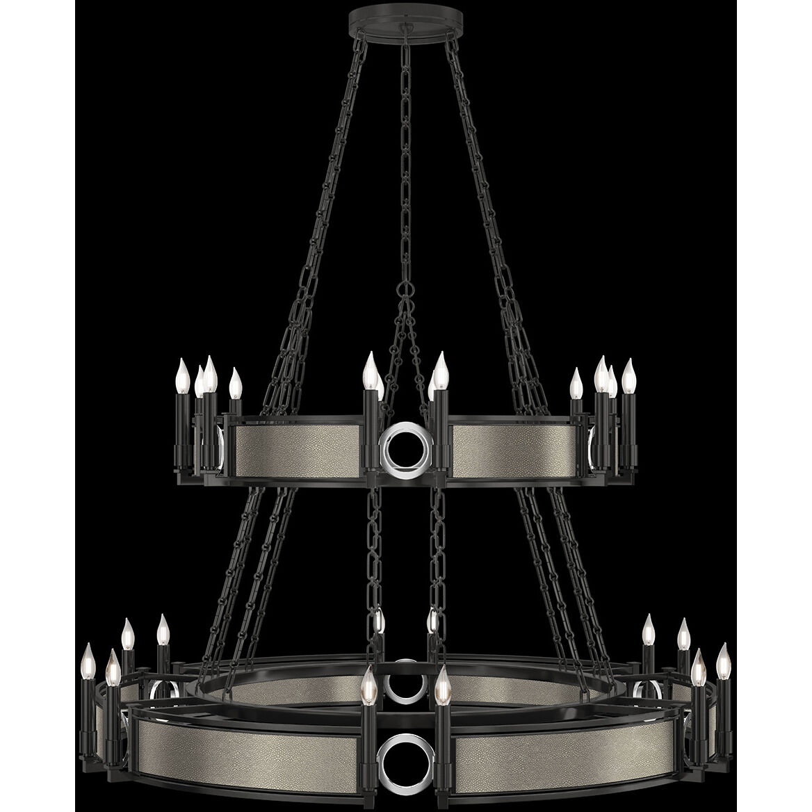 Mirage 24 Light 50 inch Black Chandelier Ceiling Light