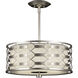 Allegretto 3 Light 24 inch Silver Pendant Ceiling Light in White Textured Linen