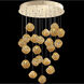 Vesta LED 24 inch Gold Pendant Ceiling Light in Amber Studio Glass