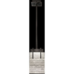 Terra 2 Light 7.75 inch Black Pendant Ceiling Light in Rake Cast Glass
