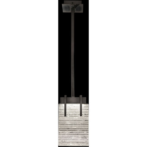 Terra 2 Light 7.75 inch Black Pendant Ceiling Light in Rake Cast Glass