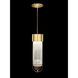 Bond LED 5.5 inch Gold Pendant Ceiling Light in Diamond Blanket Studio Glass