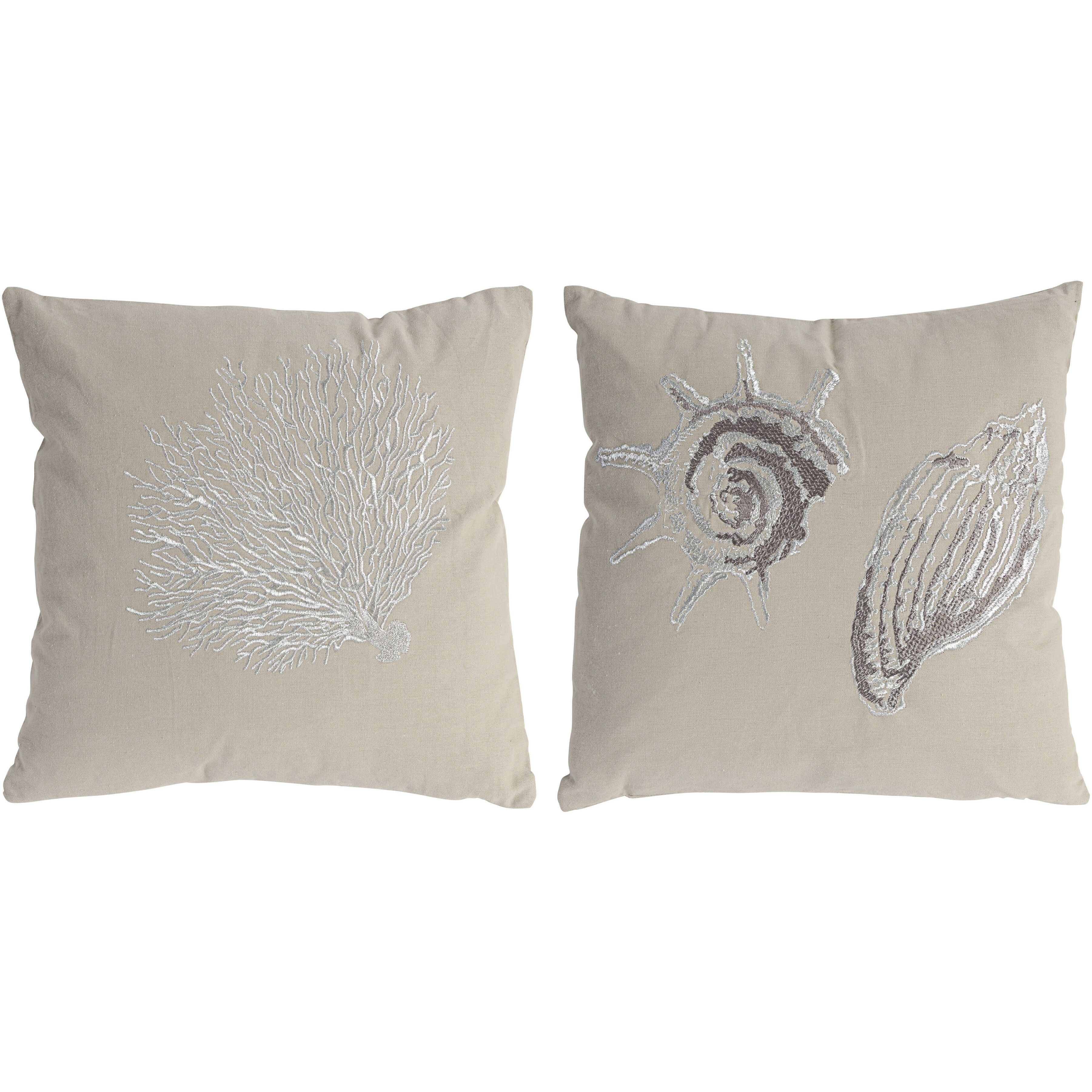 Anita 17.7 X 7 inch Tan and White Pillow, Set of 2