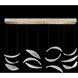 Elevate 6 Light 51 inch Gold Pendant Ceiling Light in Gold Leaf, Dichroic Plumes Studio Glass