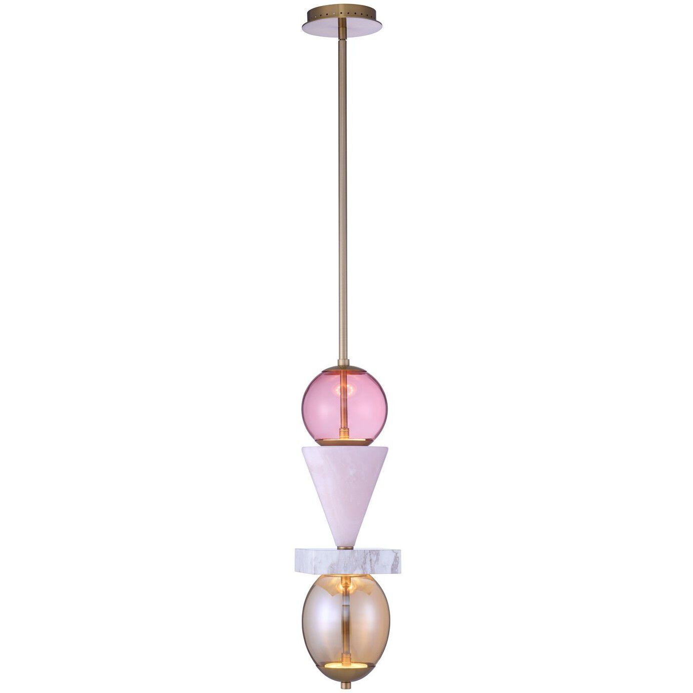 Demi 6.25 inch Winter Brass Pendant Ceiling Light