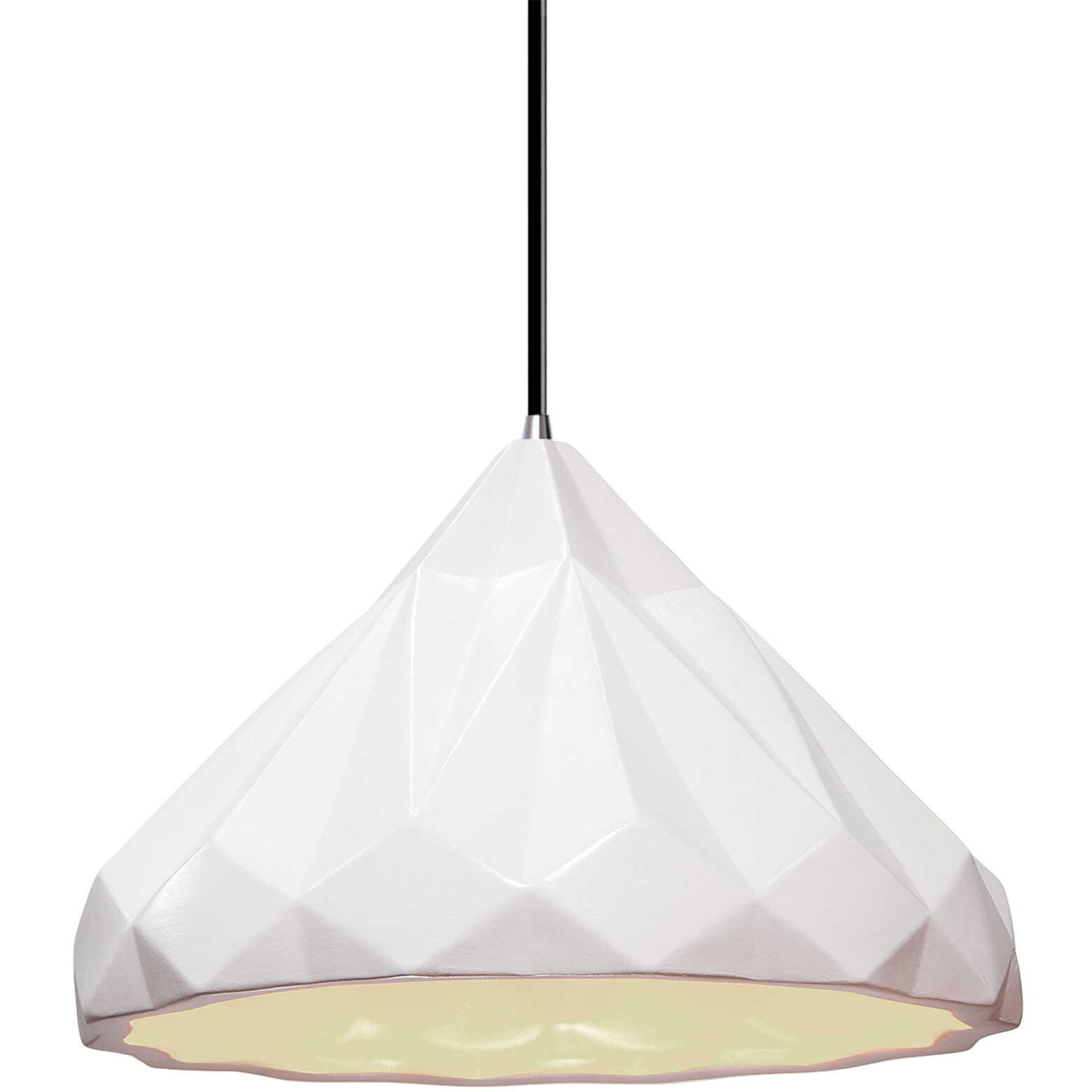 Radiance Collection 1 Light 12 inch Polished Chrome and Gloss White and Black Pendant Ceiling Light