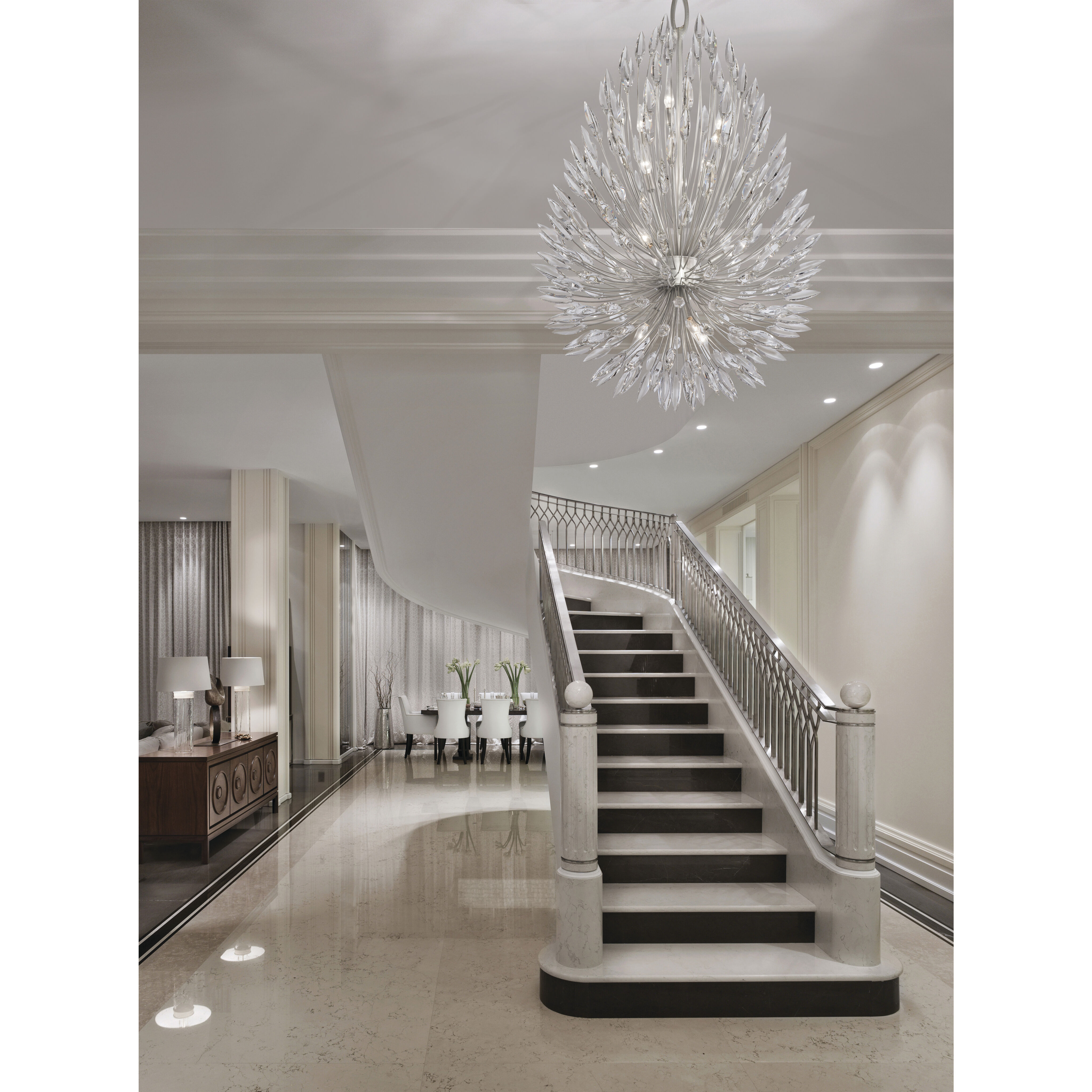 Lily Buds 12 Light 33.5 inch Silver Pendant Ceiling Light