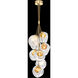 Nest 8 Light 16 inch Gold Pendant Ceiling Light in Amber Studio Glass