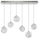 Nest 6 Light 14.5 inch Silver Pendant Ceiling Light in Amber Studio Glass