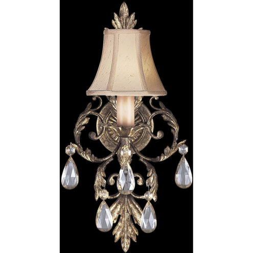 A Midsummer Nights Dream 1 Light 9 inch Gold Sconce Wall Light in Crystal, Hand-Sewn Shade