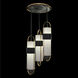 Bond LED 24 inch Black/Gold Pendant Ceiling Light in Bahama Sand Studio Glass