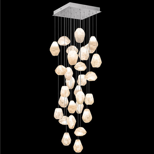 Natural Inspirations 30 Light 30 inch Silver Pendant Ceiling Light in Clear Quartz Studio Glass 4