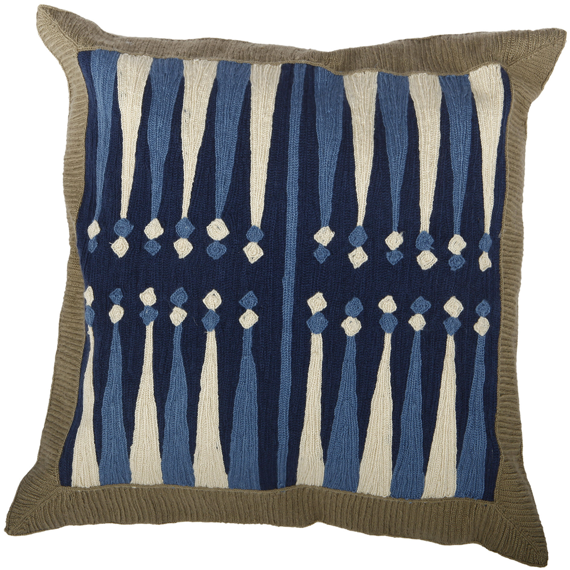 Anita 20 X 6 inch Blue and White Pillow