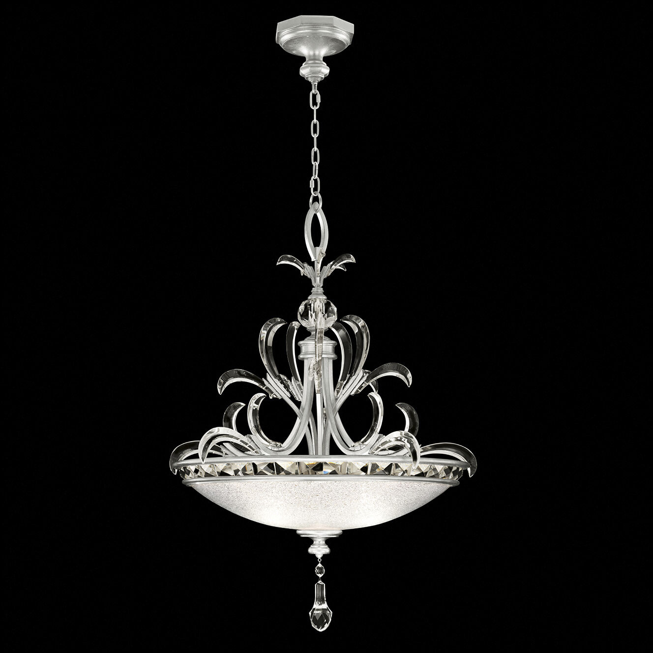 Beveled Arcs 3 Light 32 inch Silver Pendant Ceiling Light