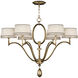 Allegretto 6 Light 39 inch Gold Chandelier Ceiling Light in White Textured Linen