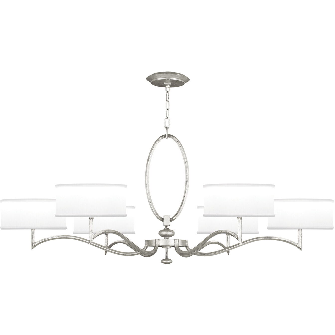 Allegretto 6 Light 51 inch Silver Chandelier Ceiling Light